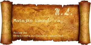 Matejko Leonóra névjegykártya